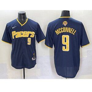 Mens Youths Kids Womens T.J. McConnell 2025 Final Patch Jersey Stitched Navy